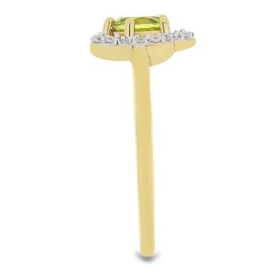 BUY PERIDOT FLOWER RING IN GOLD PLATED 925 SILVER 